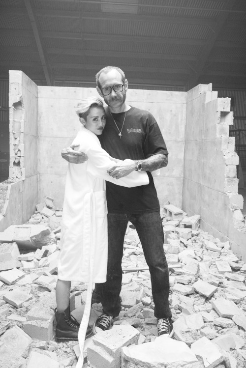 terrysdiary:

Me and Miley after finishing the Wrecking Ball video.
