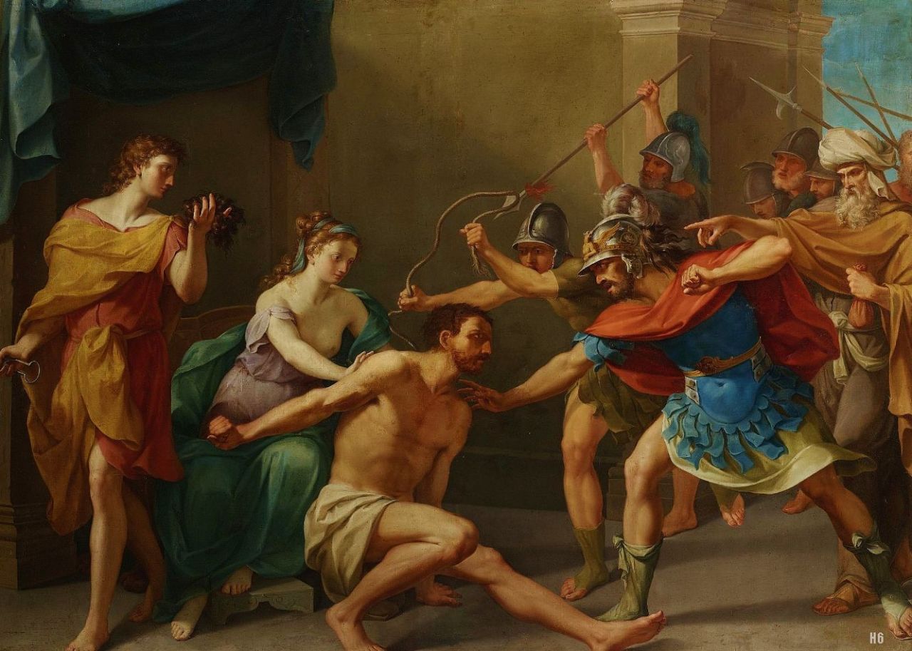 The Capture of Samson.  attributed to Nicolas Andre Monsiau. French. 1754-1837. oil /canvas.
http://hadrian6.tumblr.com