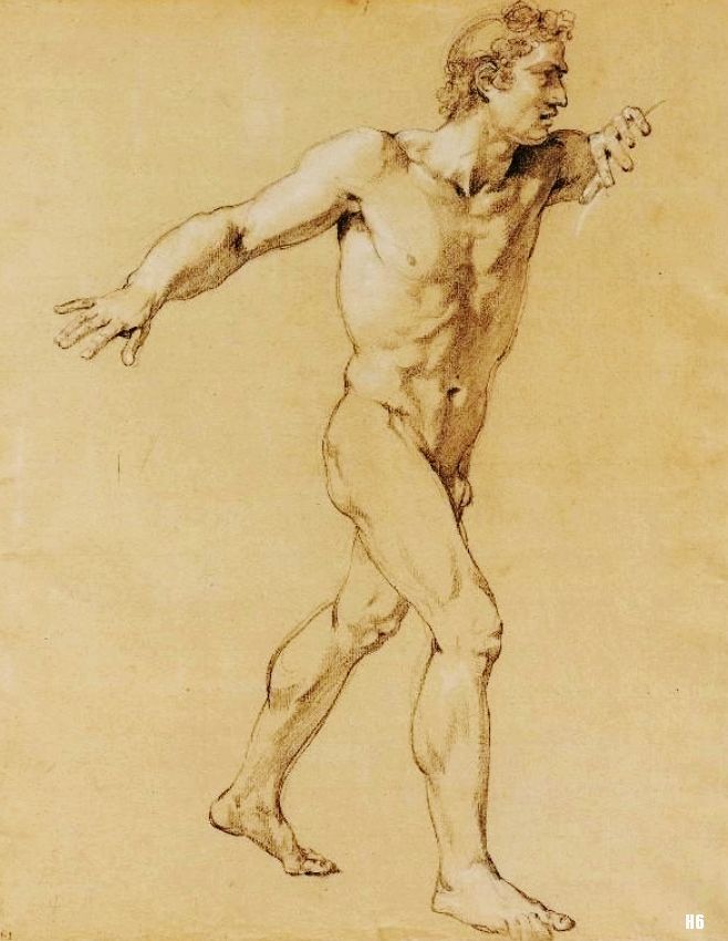 Study of a nude. 1792-93. Jacques Reattu. French 1760-1833. black chalk heightened with white on paper.
http://hadrian6.tumblr.com