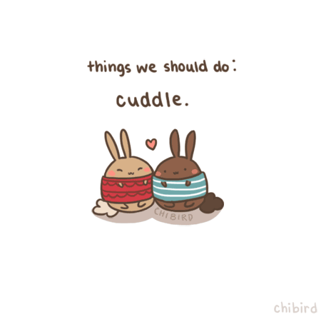 Bundle up like sweater bunnies and cuddle! &gt;w&lt;