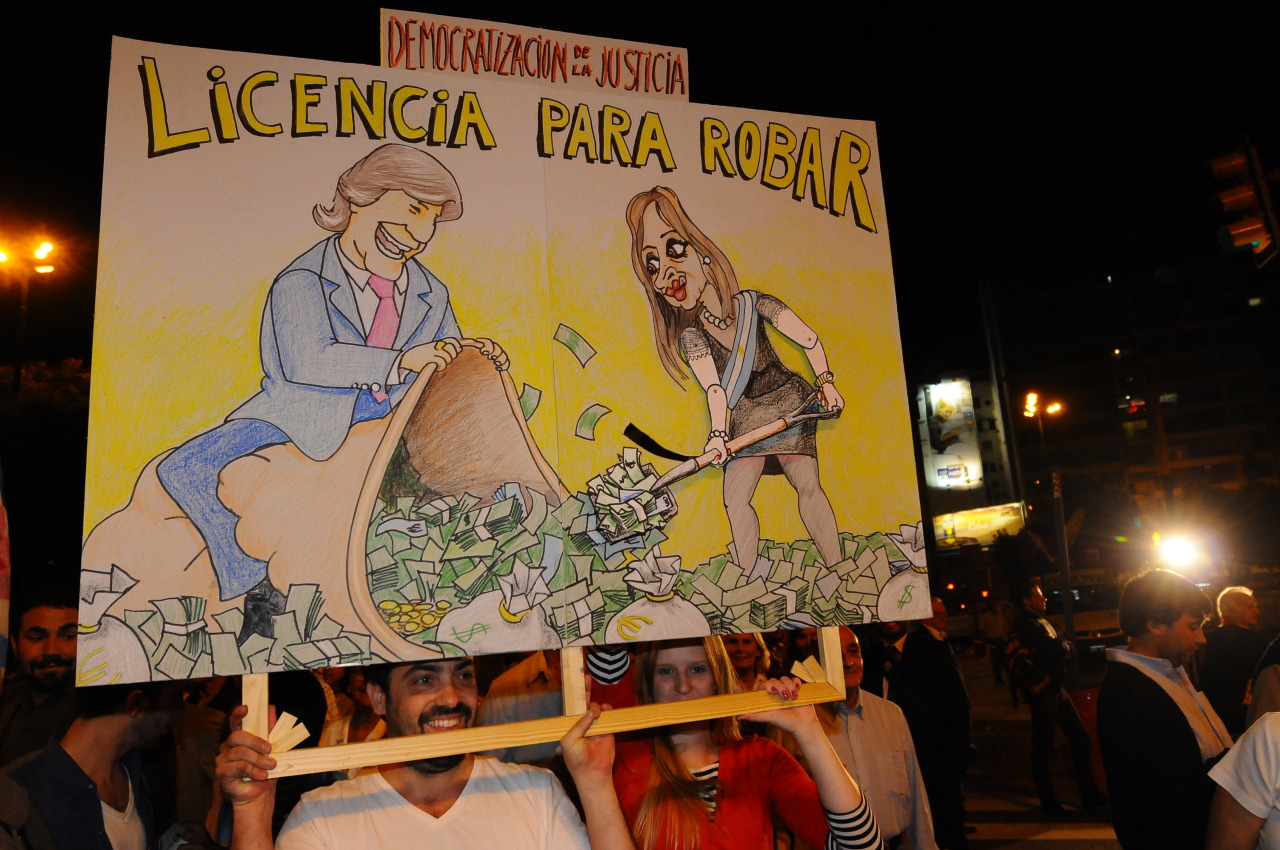 Manifestantes contra el gobierno de Cristina Kirchner el 18A en Buenos Aires (Maxi Failla)