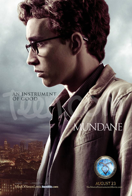 
“The loyal best friend. Learn more about him at Teen.com bit.ly/SimonPoster and follow him on mindofsimonlewis.tumblr.com #TMImovie #MortalInstruments #MortalMovie #CityofBones #CassieClare #MortalFEELS #SimonLewis #RobertSheehan” from mortalmovie’s instagram (http://bit.ly/13yH0wP)

*claps hands* I am so excited for you guys to see all the official character posters! I love how Simon looks here. A little mysterious, a little sad. Also, nice plug for your tumblr there, Simon.