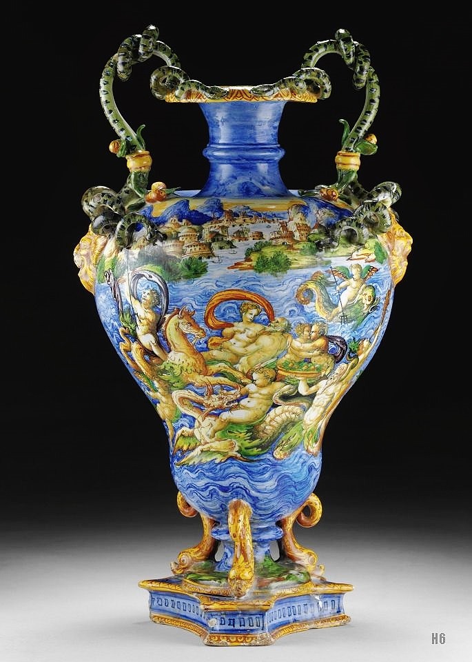 Majolica ware. Amphora. 16th.century.  attributed to Orazio Fontana. Italian. 1510-1575.
http://hadrian6.tumblr.com