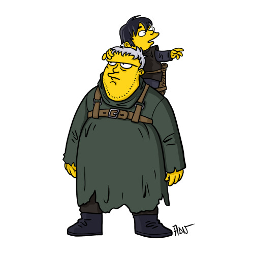 Hodor and Bran Stark from &#8220;Game Of Thrones&#8221; / Simpsonized by ADN