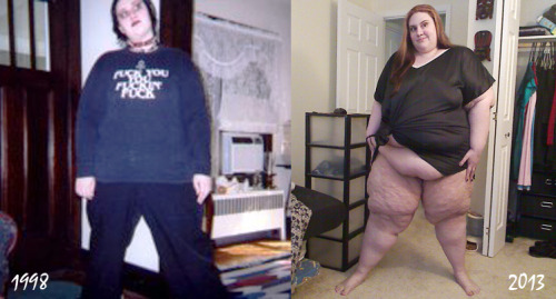 People have been asking me for a comparison for quite a while now.  The problem was that up until the point that I started doing online adult entertainment I wasn&#8217;t really that interested in taking photos of myself.  However, a few weeks ago I found an old cd that had photos on it.  
If anyone saved old photos of me from when I was RISSBBW or Xutjja on Fantasy Feeder that I could user for a more recent comparison then please do share.
I tried to stand in a similar position as the one I was standing in in the other photo.  I was too lazy to get dressed though so, you will have to make do with a photo of me in one of my pajama tops. 