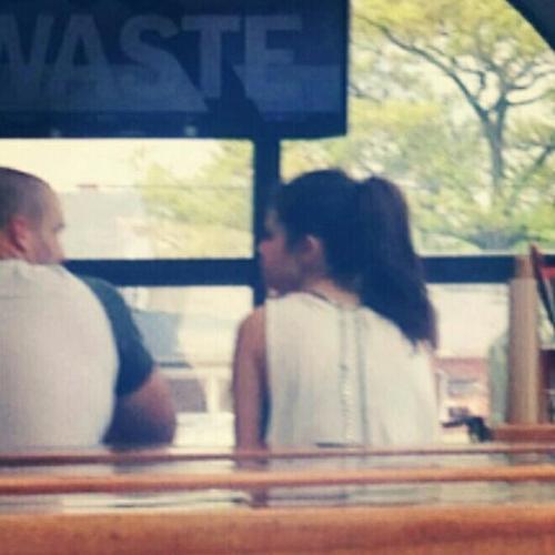 Selena with her step-dad Brian Teefey at Hooters.