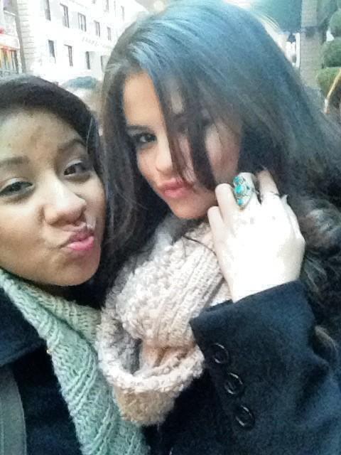 Selena with a fan today