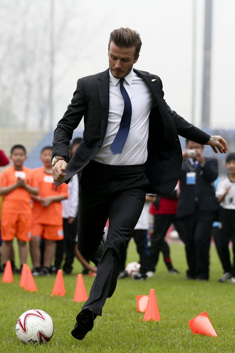 david beckham making a case for suits as soccer