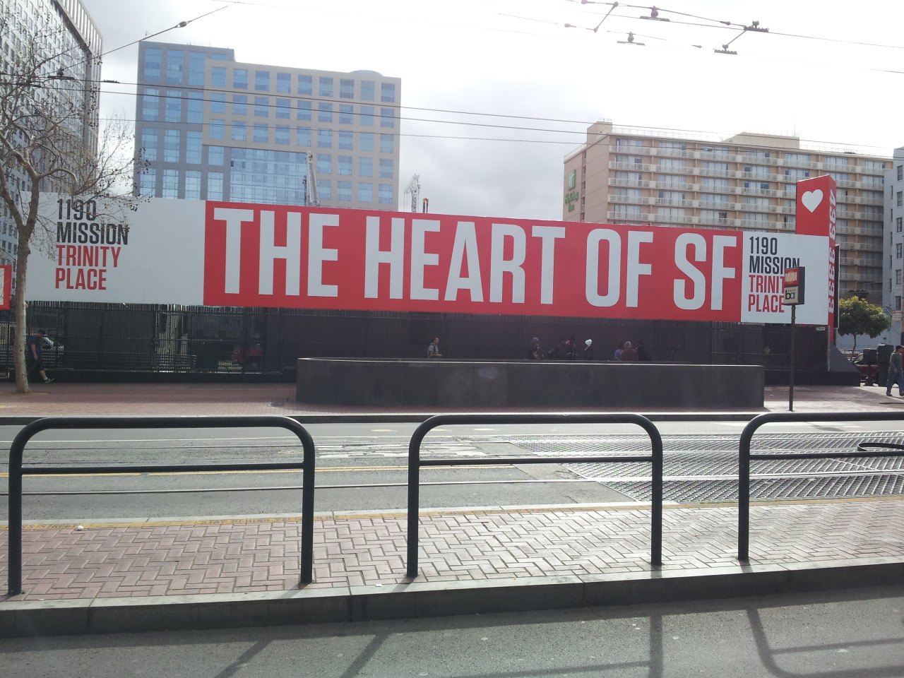 Billboard for new the 22-story Trinity Place development on Market Street in San Francisco