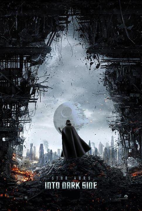 theblueboxboy:

Someone has taken the new Star Trek: Into Darkness poster and created this awesome fan-poster titled “Star Wars Into Darkside”.
