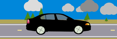 An animation of a car driving. (source code included) : processing