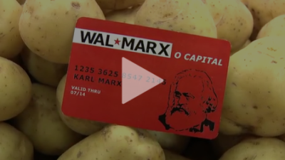 No comunismo você ganha um cartão WalMarx para adquirir produtos no supermercado popular.