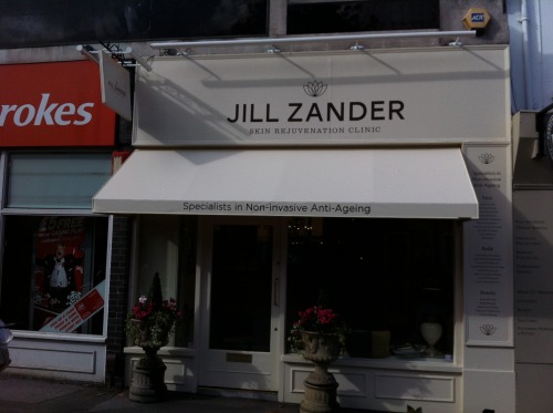 New fixed triangular awning at Jill Zander in Esher.