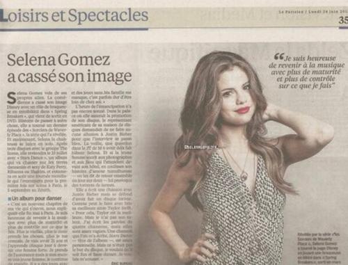 Selena Gomez in “Le Parisien”