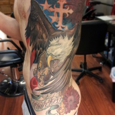 eagle and #American #flag #tattoo. Lots of fun with this one. #tattoos ...