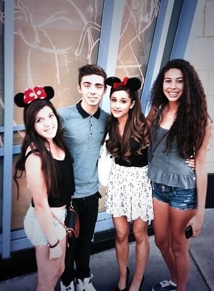Ariana and Nathan at DisneyLand today with fans