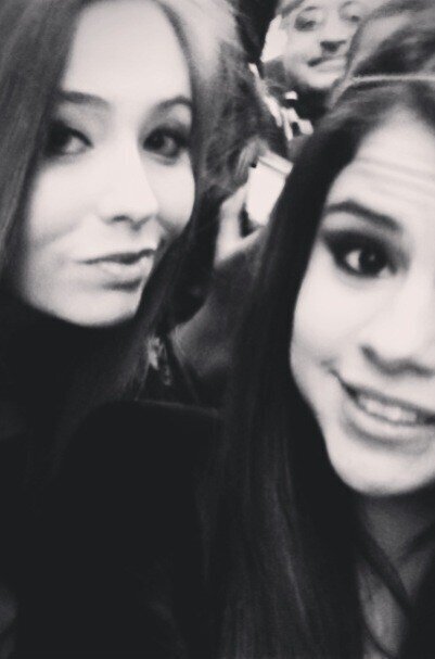 Selena with a fan