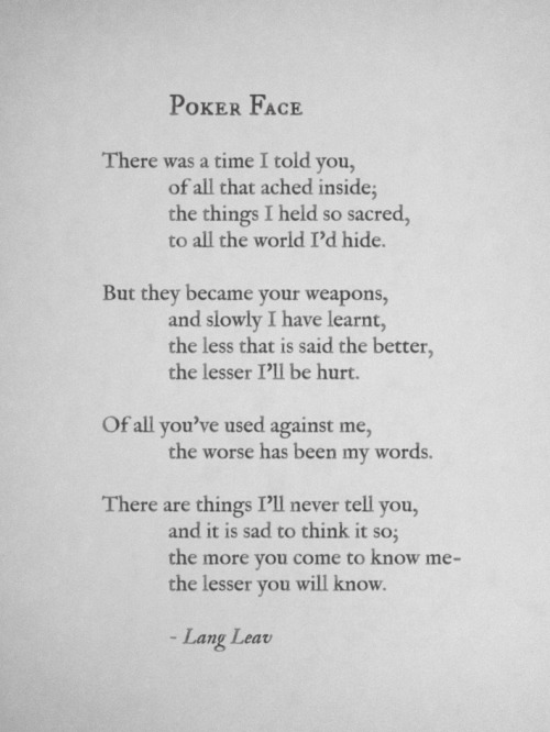 love relationships poker face poetry poem relatable spilled ink lang ...