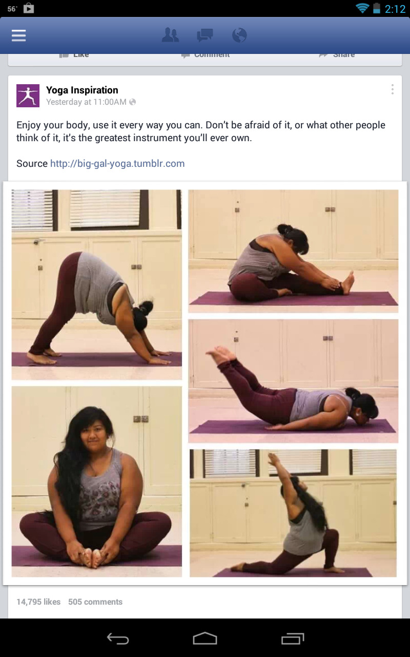 My friend told me on Facebook that yoga inspirations posted about me. Very interesting to see people talking about me, and having debates about the &#8220;fat vs skinny&#8221; yogi. 