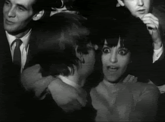 ifugu: ringo &amp; maureen | 1964 Early morning hours of February 10, 1964 - The Beatles arrived at the Peppermint Lounge around midnight after performing on the Ed Sullivan Show. This clip shows Ringo with his twisting partner Geri Miller sitting on his lap after he invited her over to the Beatles&#8217; table. Maureen Cox did not accompany Ringo to America in February 1964.