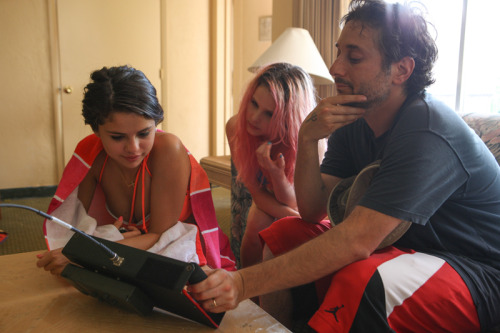 Behind the scenes picture from “Spring Breakers”