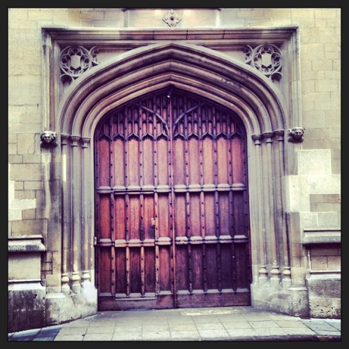 Doors through which the hallowed enter! Ha ha, one of the #oxforduniversity college doors http://bit.ly/1aOPfYJ