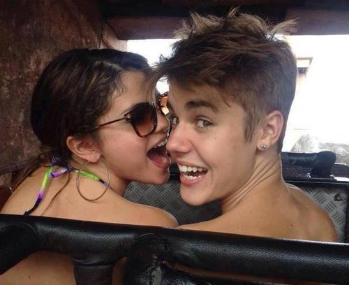 A rare photo of Selena and Justin