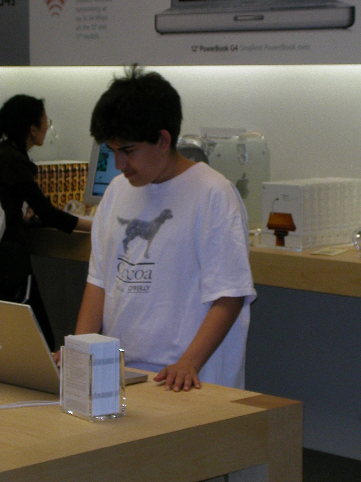 At the opening of the Apple Store on Michigan Ave in Chicago, 2003.