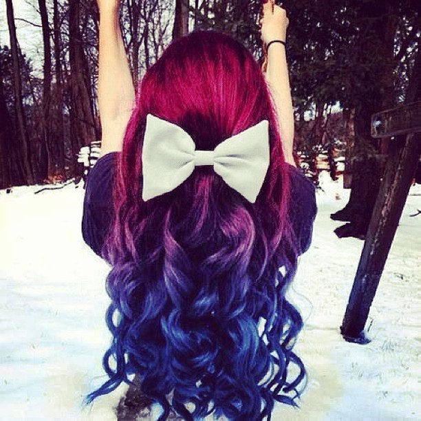 Red Blue Purple Ombre Hair