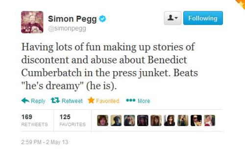 Reason number 473 why I love Simon Pegg.