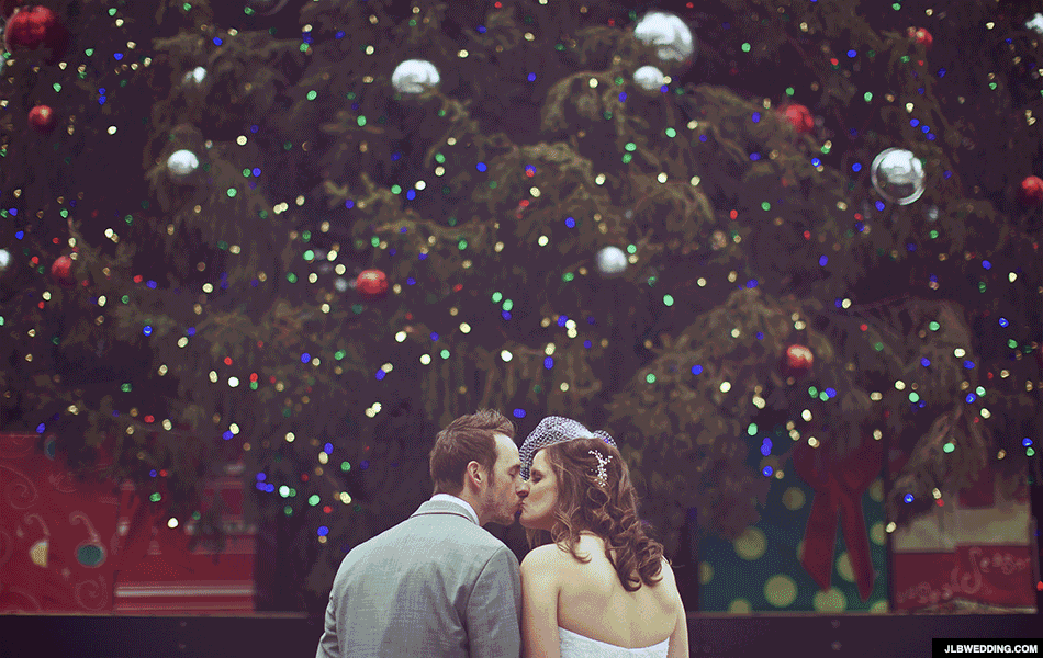 Holiday wedding in Detroit last year. Detroit’s campus martius park christmas tree.