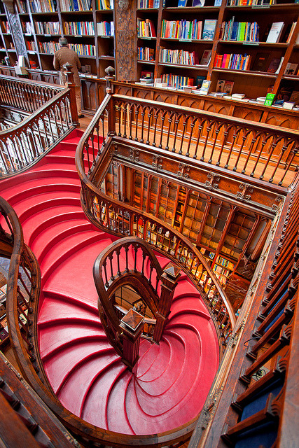 Lonely Planet classified this bookshop as the third best bookshop in the world, Livraria Lello & Irmão in Porto, Portugal
