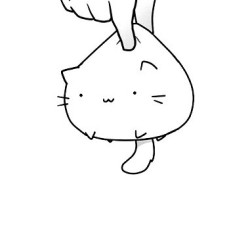 kitty cat love cute Black and White anime kawaii Little b&w manga sweet mrr lovley so kawaii