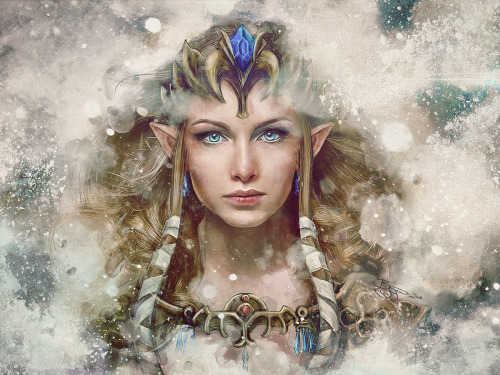 Legend of Zelda Epic Princess Zelda Painting by Barrett Biggers