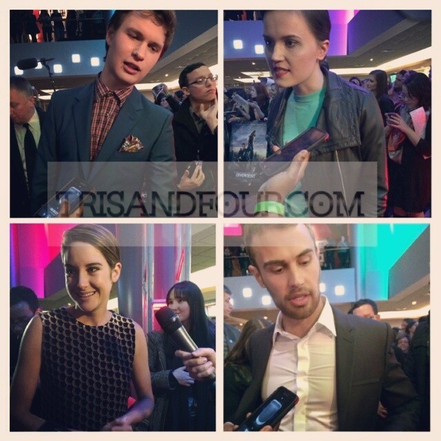aprilfaithspice:

Interviewing Theo, Shailene, Ansel, and Veronica! #DivergentTour #Chicago #redcarpet