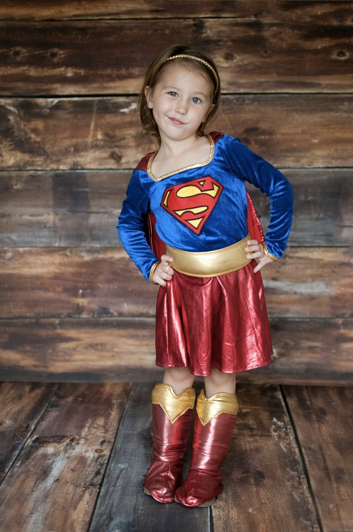 From Christine &#8220;This is my daughter Claire. She is 4.5 and LOVES superheroes! She was so excited to be supergirl for Halloween this year.&#8221;