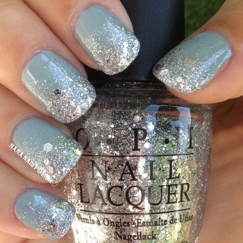 Pale Blue w/ Glitter | Nails, Nail polish, Polish