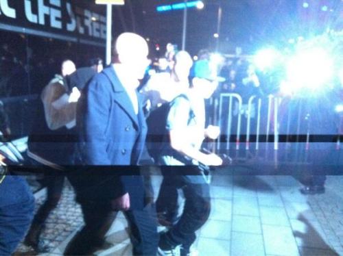 Selena and Justin Bieber leaving the Grand Htel tonight (April 22nd.) in Stockholm, Sweden