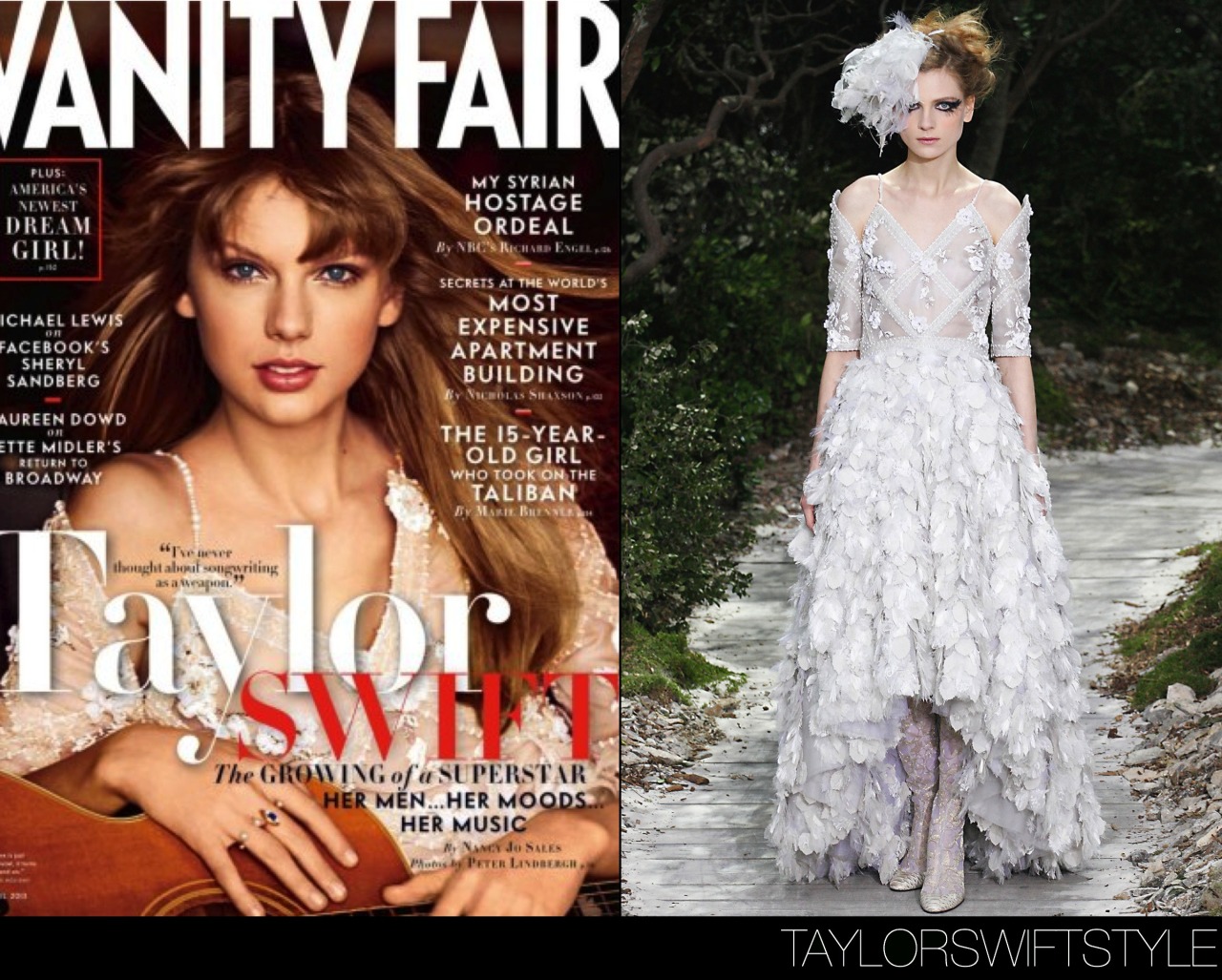 On the cover of Vanity Fair | April 2013Chanel Spring 2013 Haute CoutureYou can check out a preview of Taylor&#8217;s cover story for Vanity Fair here.