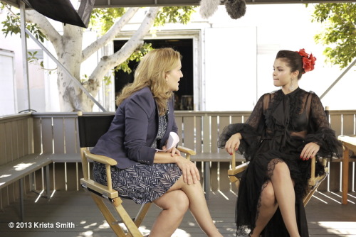 Krista Smith interviewing Selena for the Vanity Fair interview