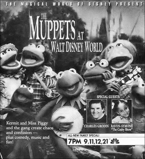 A print ad for the tv special The Muppets at Walt Disney World