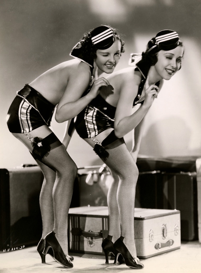 maudelynn:
Edna Mae Jones and uncredited RKO chorus girl in “Hips, Hips, Hooray,” c.1934