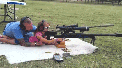 8 year old girl shoots .50 cal