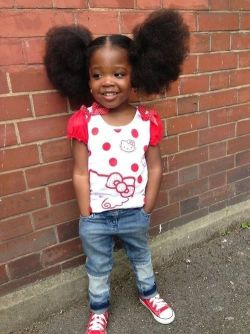 girl baby afro natural hair puffs 
