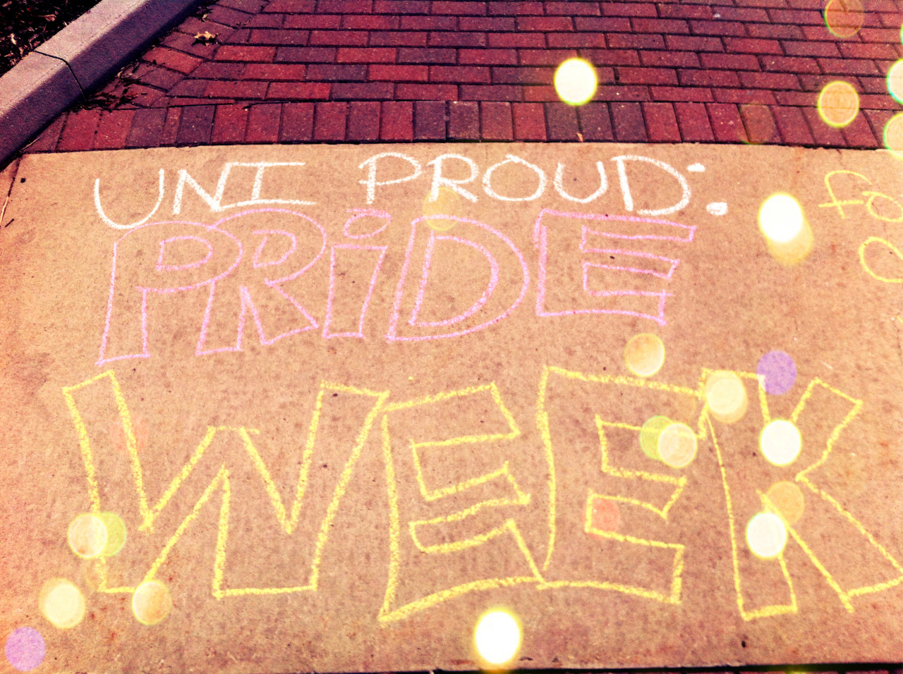 Pride Week at UNI starts tomorrow! Check out some of the chalking we did around campus. See an awesome design that&#8217;s not featured here? Snap a pic and submit it!