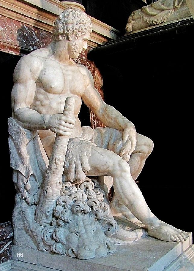 Hercules. Detail from the mausoleum of the Duke of Montmorency . Francois Anguier. French 1604-1669.  Michel Anguier. French 1612-1686. marble.
http://hadrian6.tumblr.com