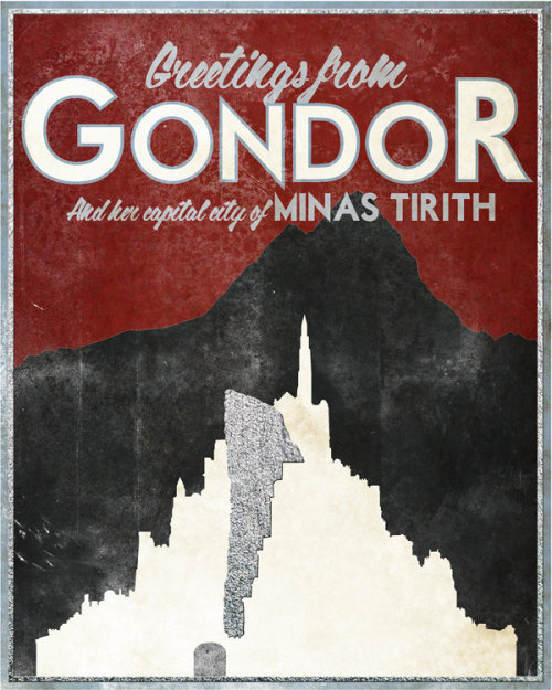 Middle Earth Travel Posters by Allen Brockbank