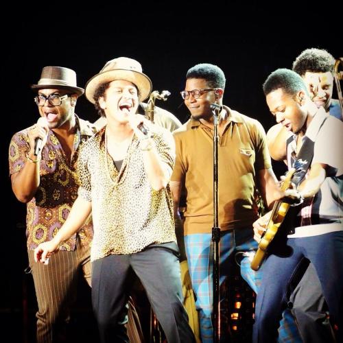 Bruno performing on stage with The Hooligans in Toronto