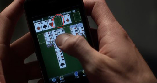 In season 3, we noticed that Caleb was playing Solitaire in 3x2 while he was in the waiting room at Radley&#8217;s. The camera zoomed up and focused on it for a few seconds. In 3x3 Mona was then seeing playing the real Solitaire with the cards in her room.
Notice the A circled in the section above? Is this a hint Caleb could be part of the A team or know something&#8230;? x
Credit: absoschrutely and her friend :)