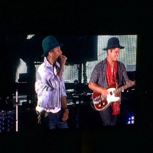 Bruno and Pharrell at the Hollywood Bowl